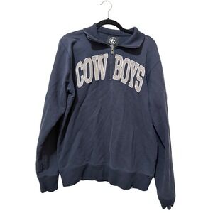 47 Brand Dallas Cowboys Quarter Zip Pullover Sweatshirt Mens Large‎